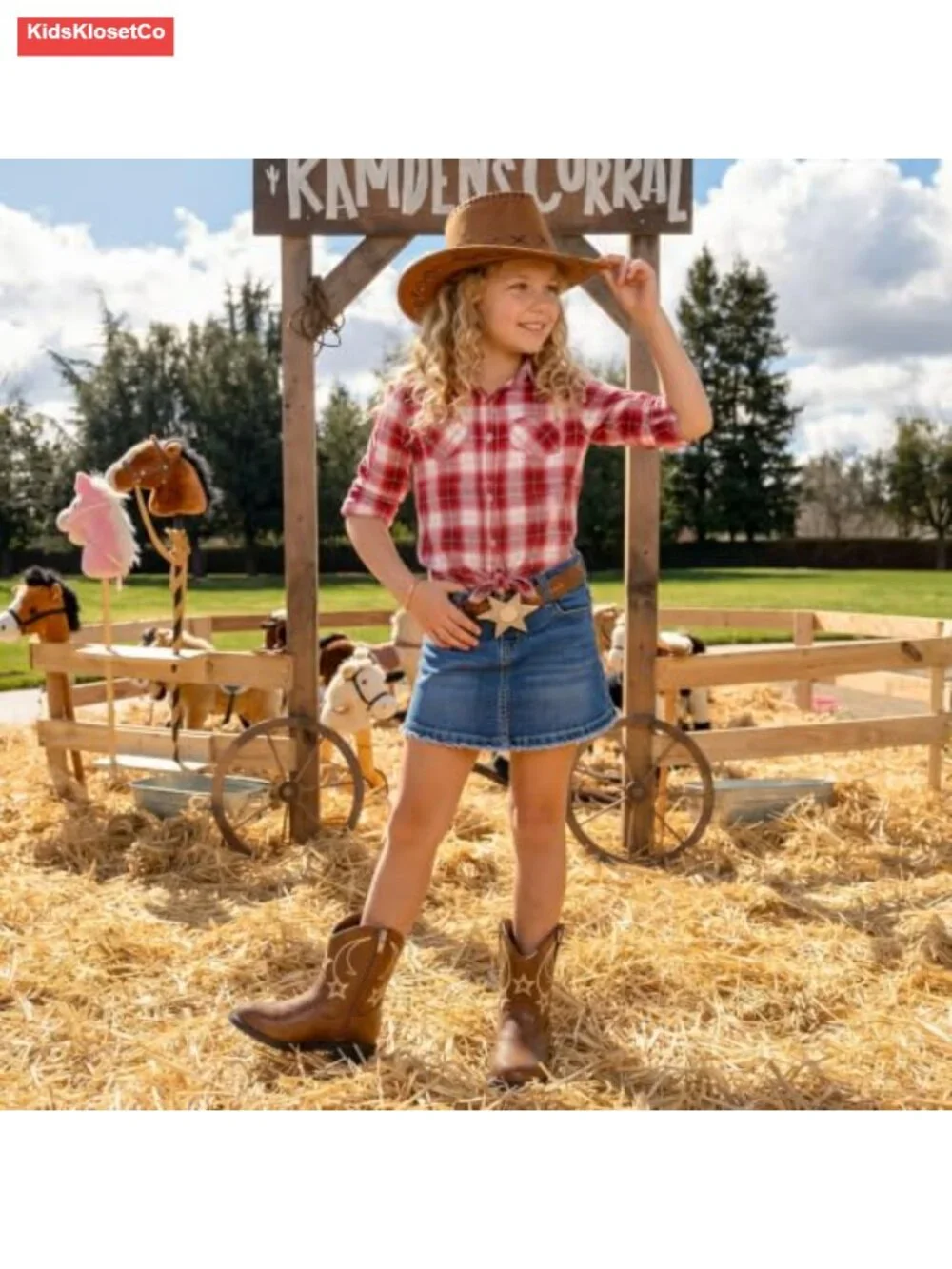 Faux Leather Western Cowboy Boots for Kids Side Zipper Round Toe